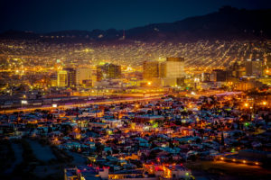 El Paso Downtown with lights shining bright