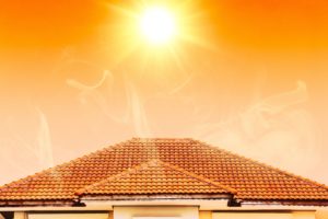 House with no swamp cooler or A/C. Hot weather in summer overheat home roof from sun burn